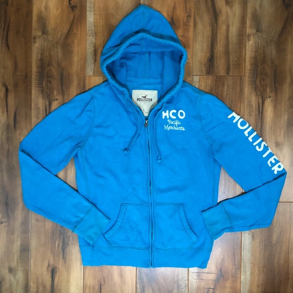 HOLLISTER | Blue Zip Up Sweater - Picture 1 of 5